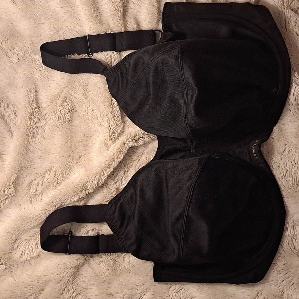 Elomi Energise Black High Impact Sports Bra/ Size: 32L